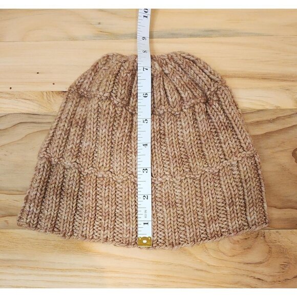 HANDMADE Rib Knit Beige Gradient Beanie Toboggan Hat Cap Unisex Women's Men's - Picture 8 of 8